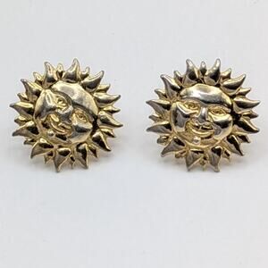 Vintage Rhygold Birth Gramm Celestial Whimsigoth Sun Swiss Earring Studs